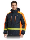 LH-ASKERO-J | dunkelblau-orange | Gefütterte schutzjacke