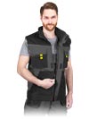 LH-FMNW-V | steel-black-yellow | Protective insulated bodywarmer