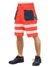 LH-FMNX-TS | czerwono-granatowo-szary | Spodnie ochronne do pasa - krótkie